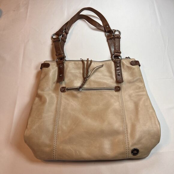 The Sak Handbags - The Sak Ashland Leather Tote Messenger Bag (Shadow)